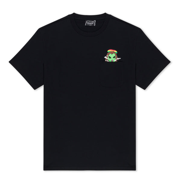 Smoking Rasta Alien Pocket Tee (Black)