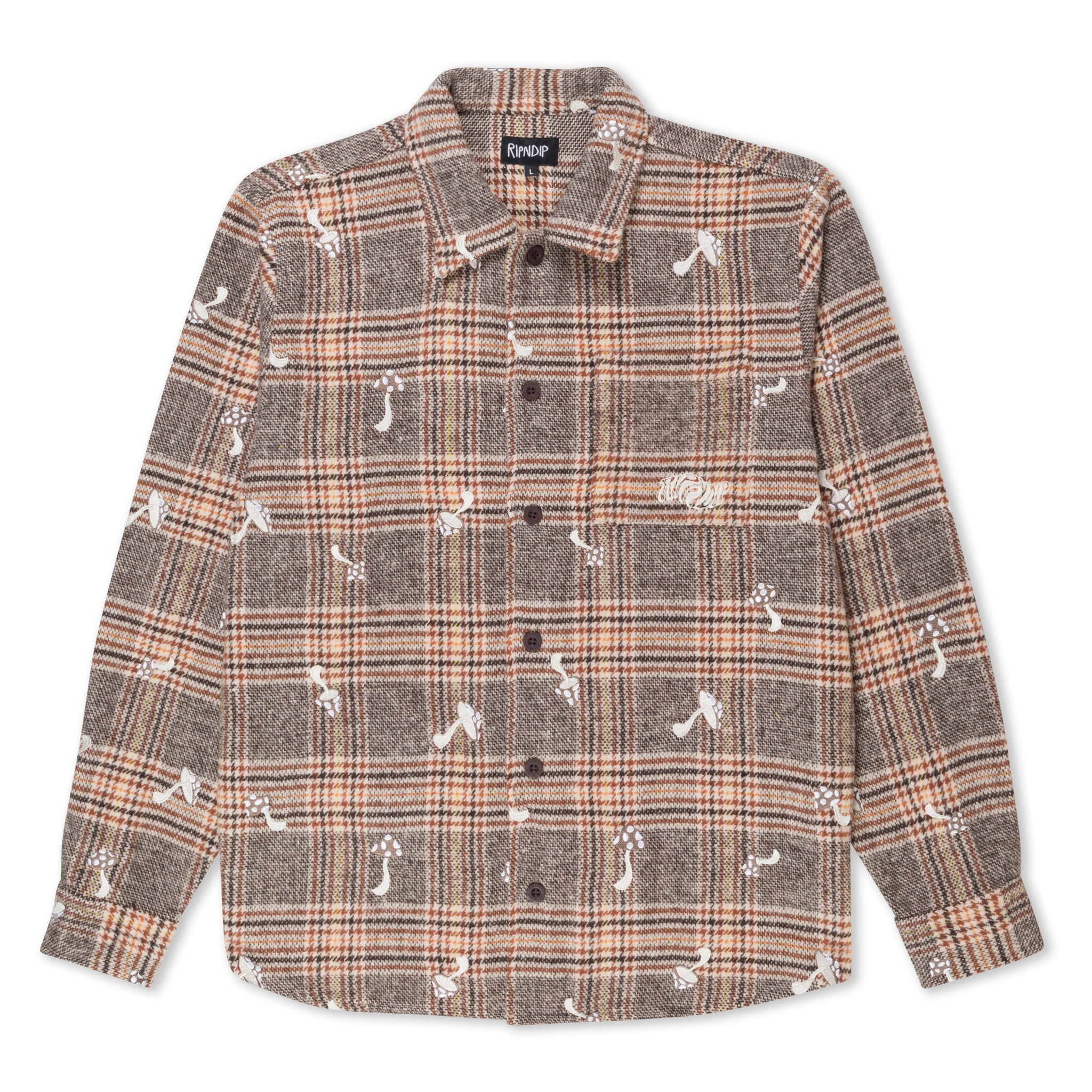 Euphoria Button Up Plaid Jacket (Brown Plaid)