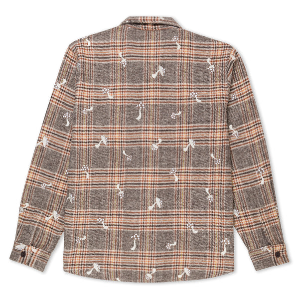 Euphoria Button Up Plaid Jacket (Brown Plaid)