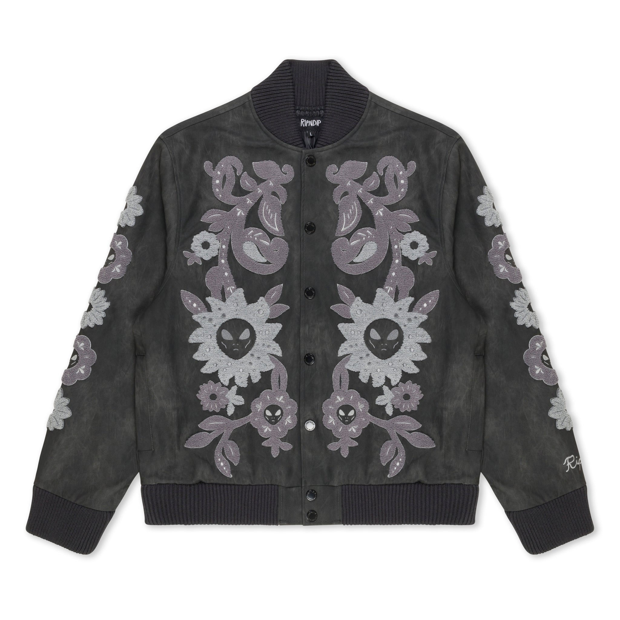 Space Garden Varsity Jacket (Black)