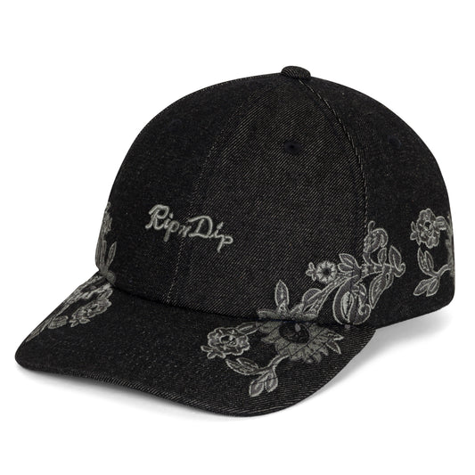 Space Garden Dad Hat (Black Vintage Wash)