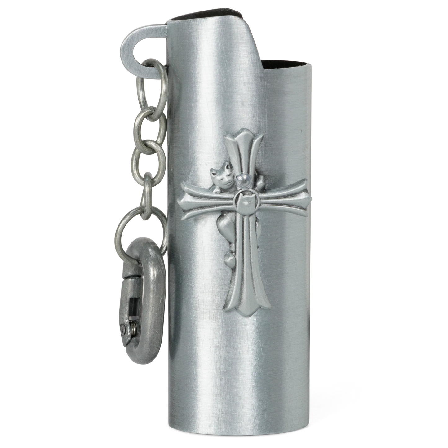 Nerm Cross Lighter Keychain (Silver)