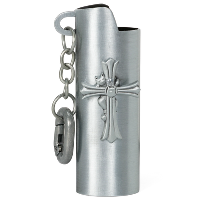 Nerm Cross Lighter Keychain (Silver)