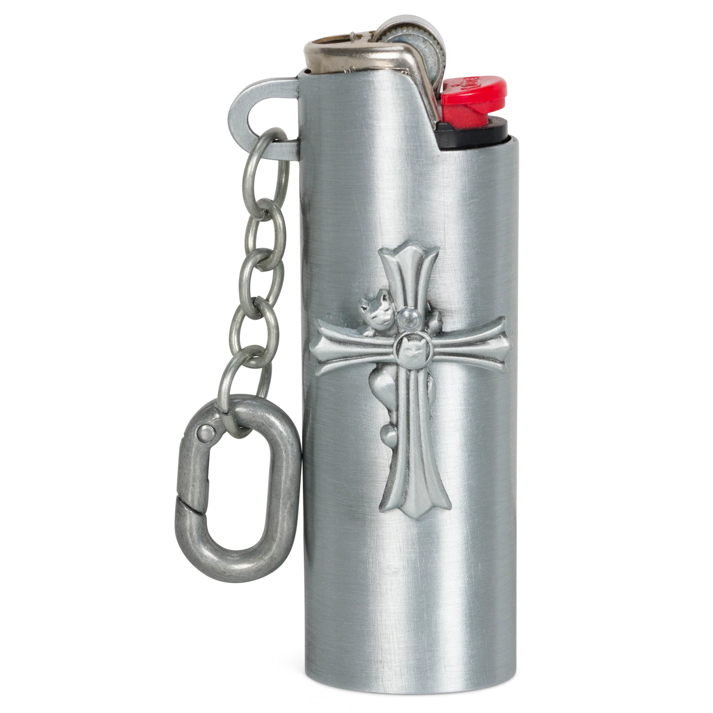 Nerm Cross Lighter Keychain (Silver)