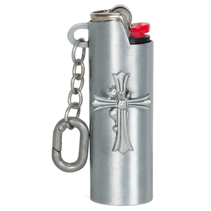 Nerm Cross Lighter Keychain (Silver)