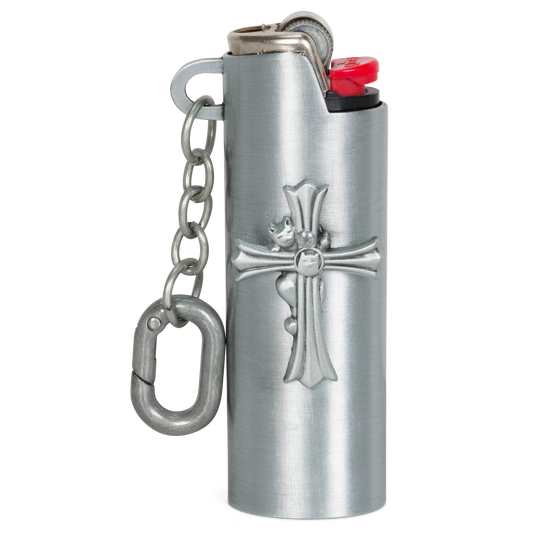 Nerm Cross Lighter Keychain (Silver)