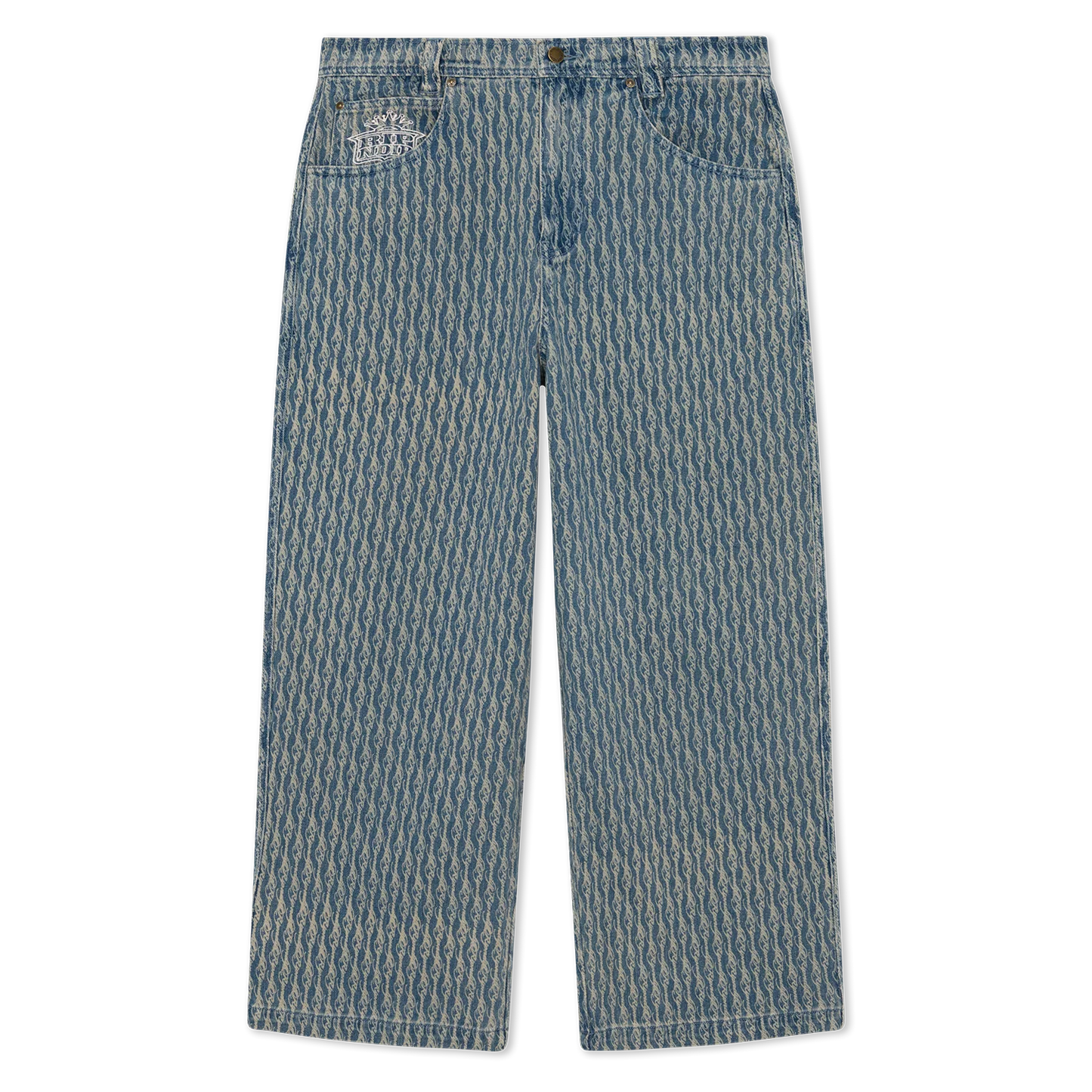 Western Roads Wide Fit Pants (Medium Wash)
