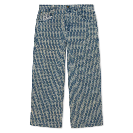 Western Roads Wide Fit Pants (Medium Wash)