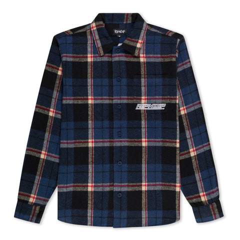 Robo Button Up Flannel (Navy)