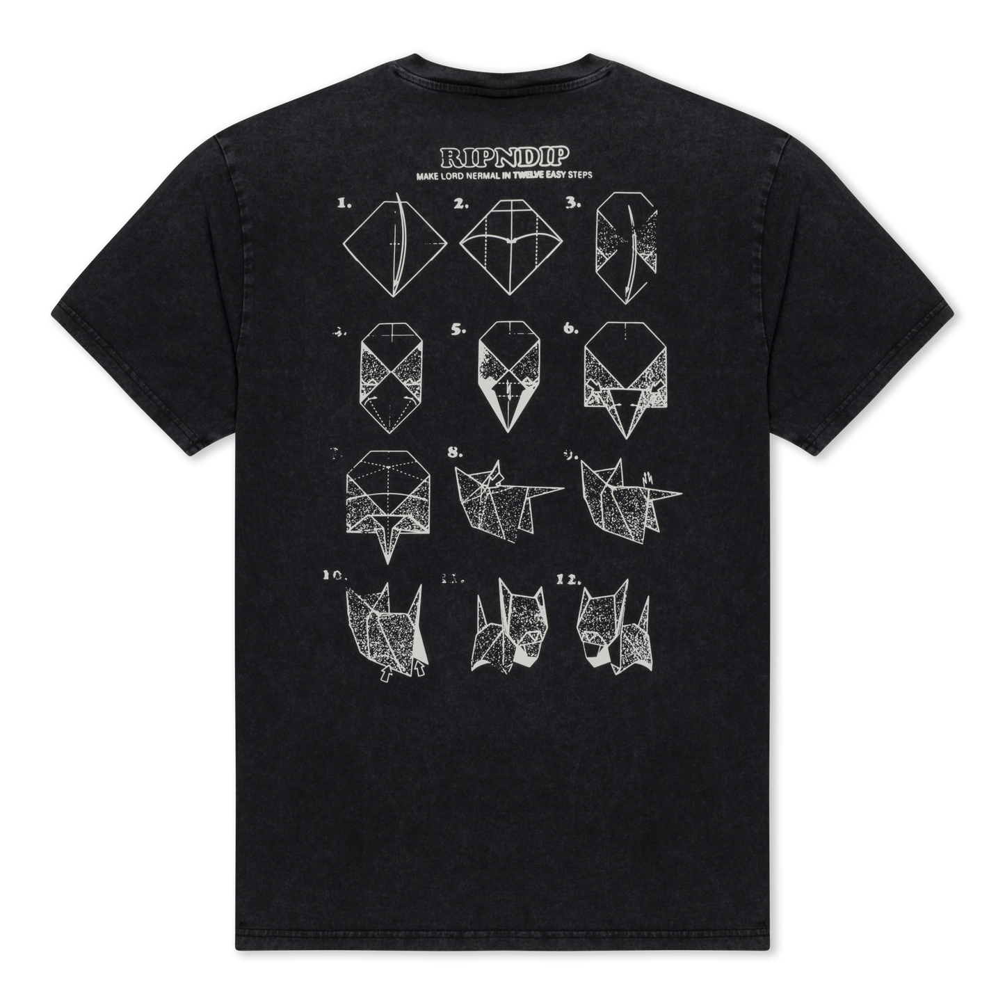 Origami Tee (Black Vintage Wash)