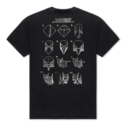 Origami Tee (Black Vintage Wash)