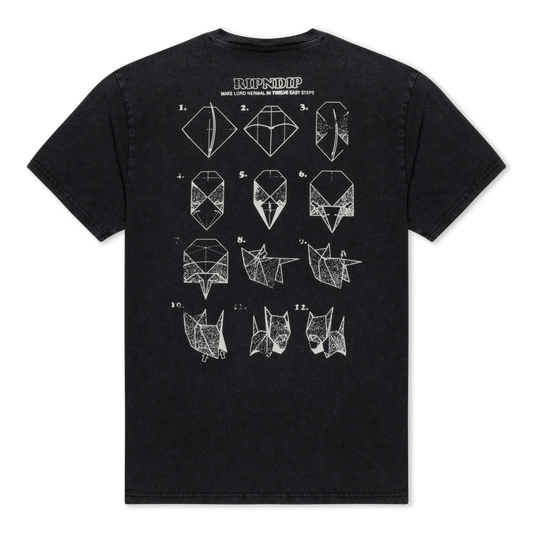 Origami Tee (Black Vintage Wash)