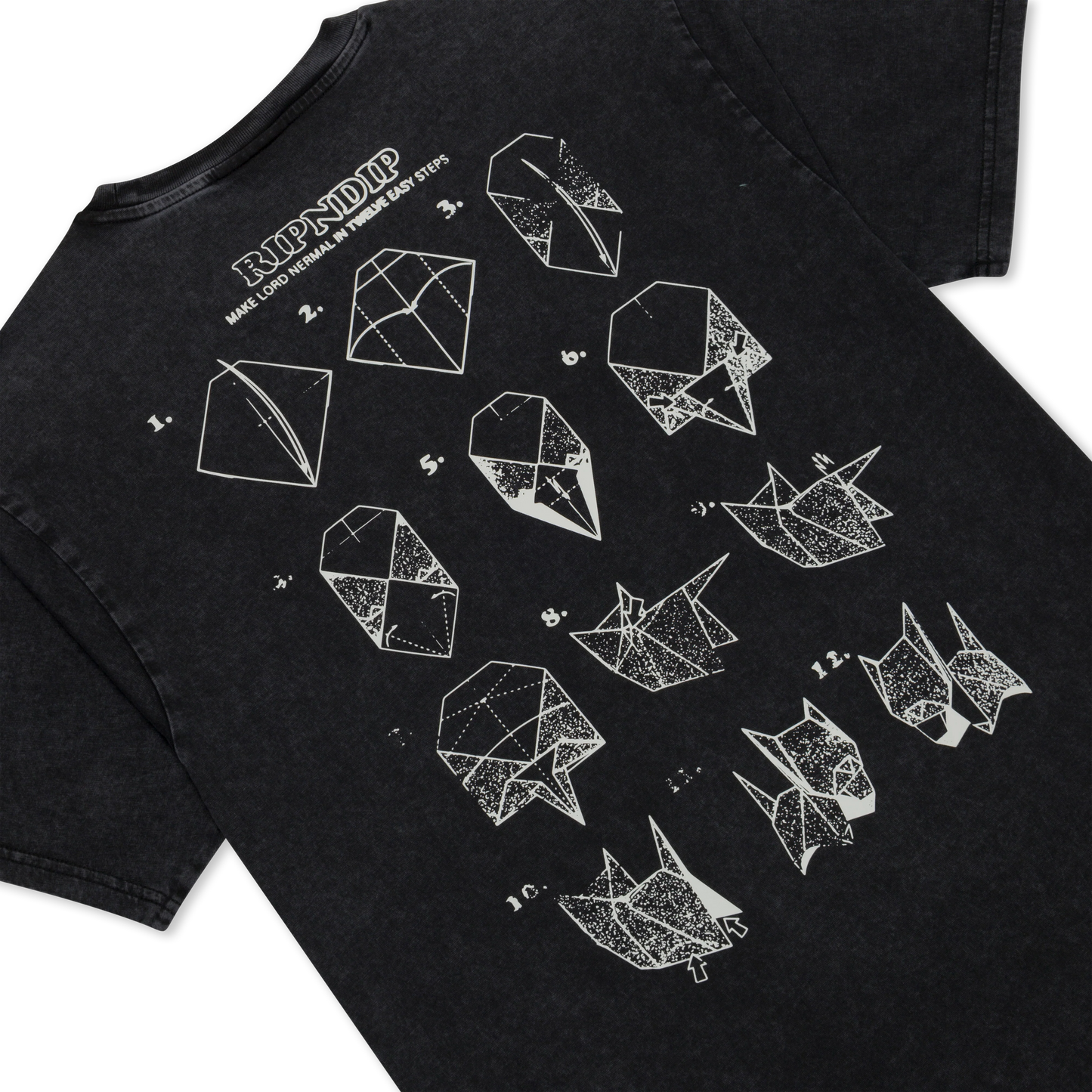 Origami Tee (Black Vintage Wash)