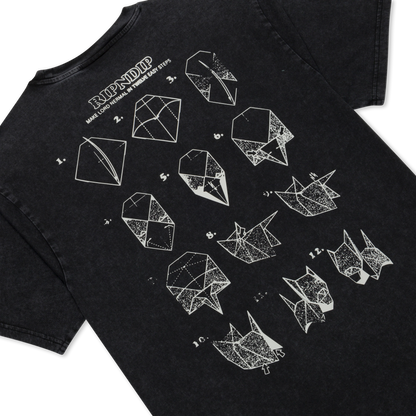 Origami Tee (Black Vintage Wash)