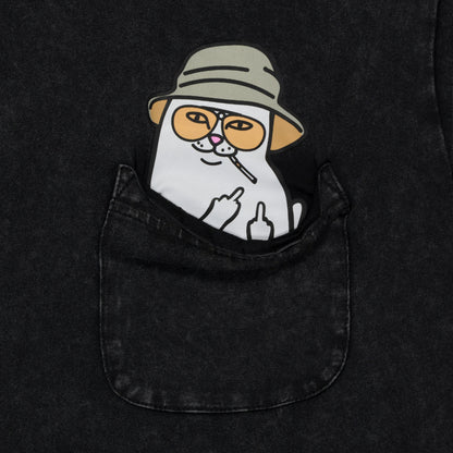 Nermal S Thompson Pocket Tee (Black Mineral Wash)