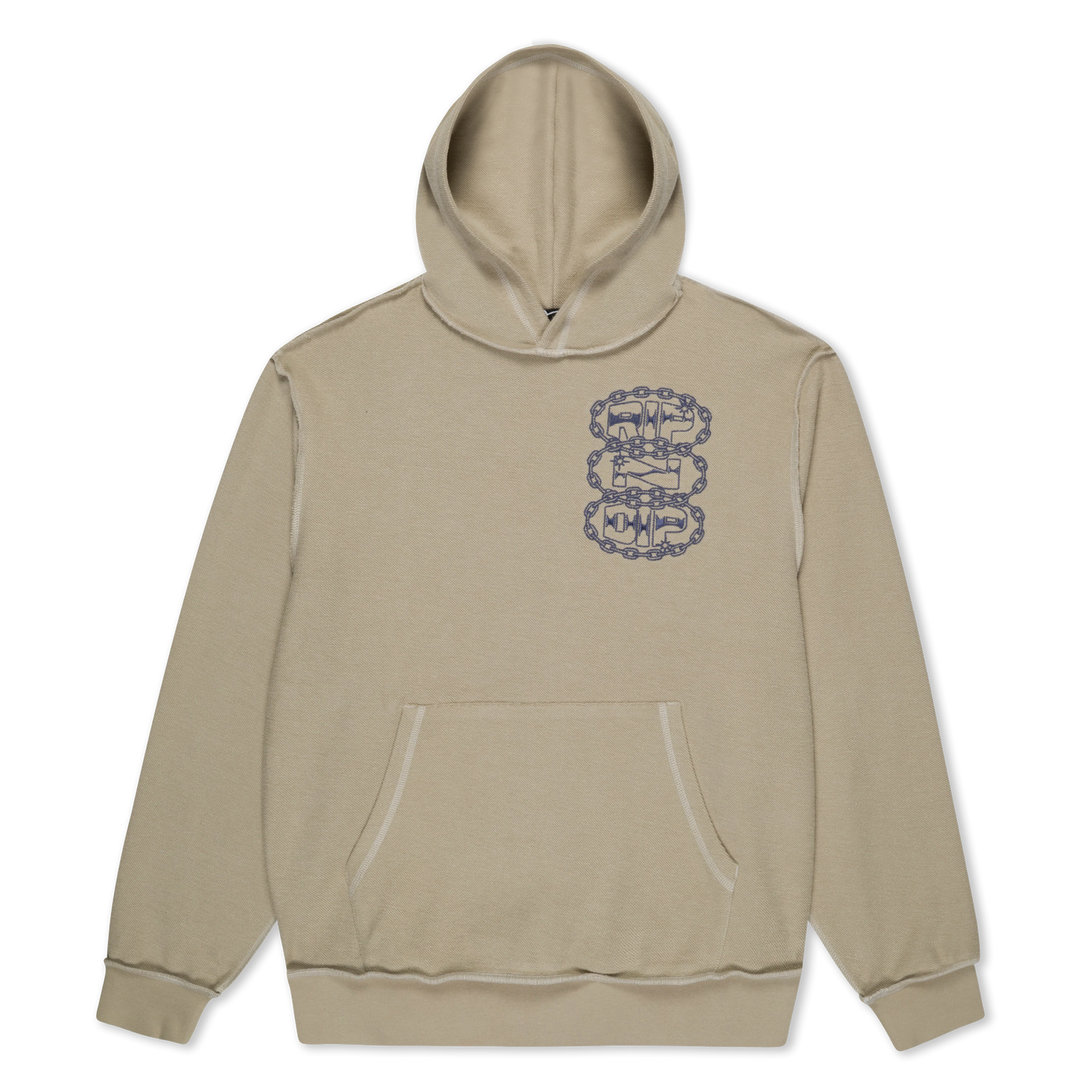 Linked Up Reversed Stitch Hoodie (Khaki)