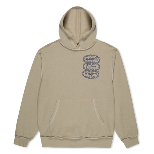 Linked Up Reversed Stitch Hoodie (Khaki)