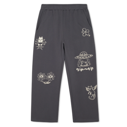 Blonded Straight Leg Sweatpants (Charcoal)