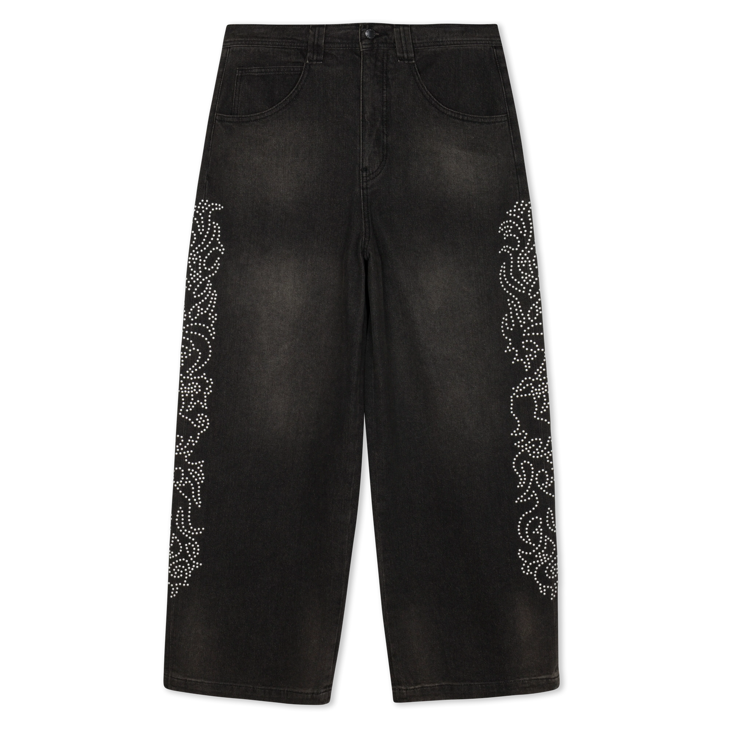 Pretty Flacko Extra Wide Leg Pants (Black Vintage Wash Denim)