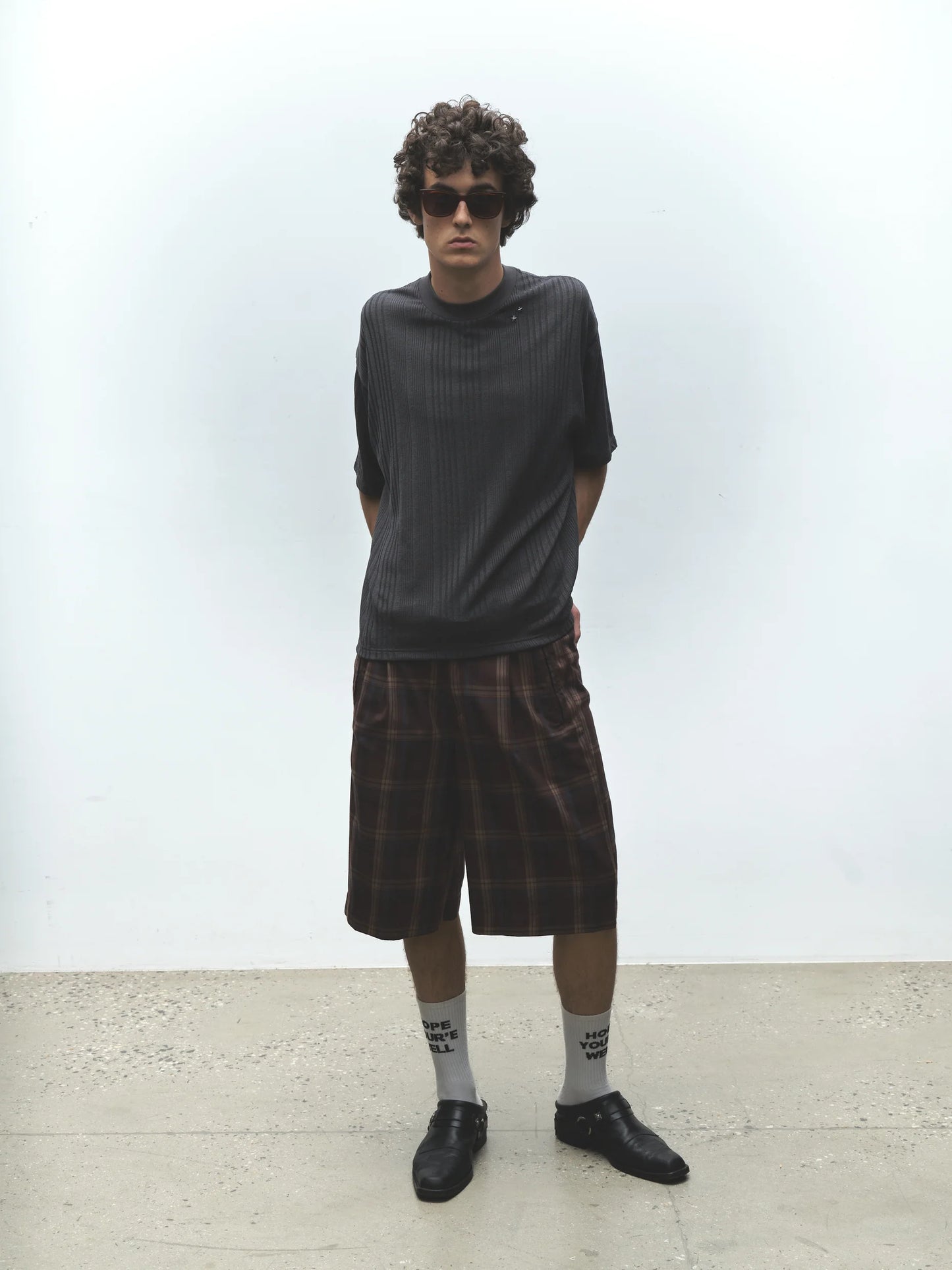 Knit Stripe Tee (Charcoal)