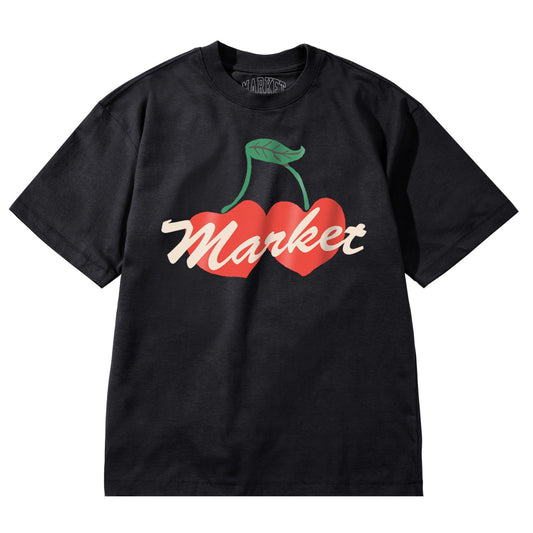 Double Cherries Tee (Pirate Black)