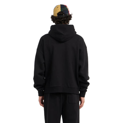 Plaid Applique Arc Hoodie (Black)