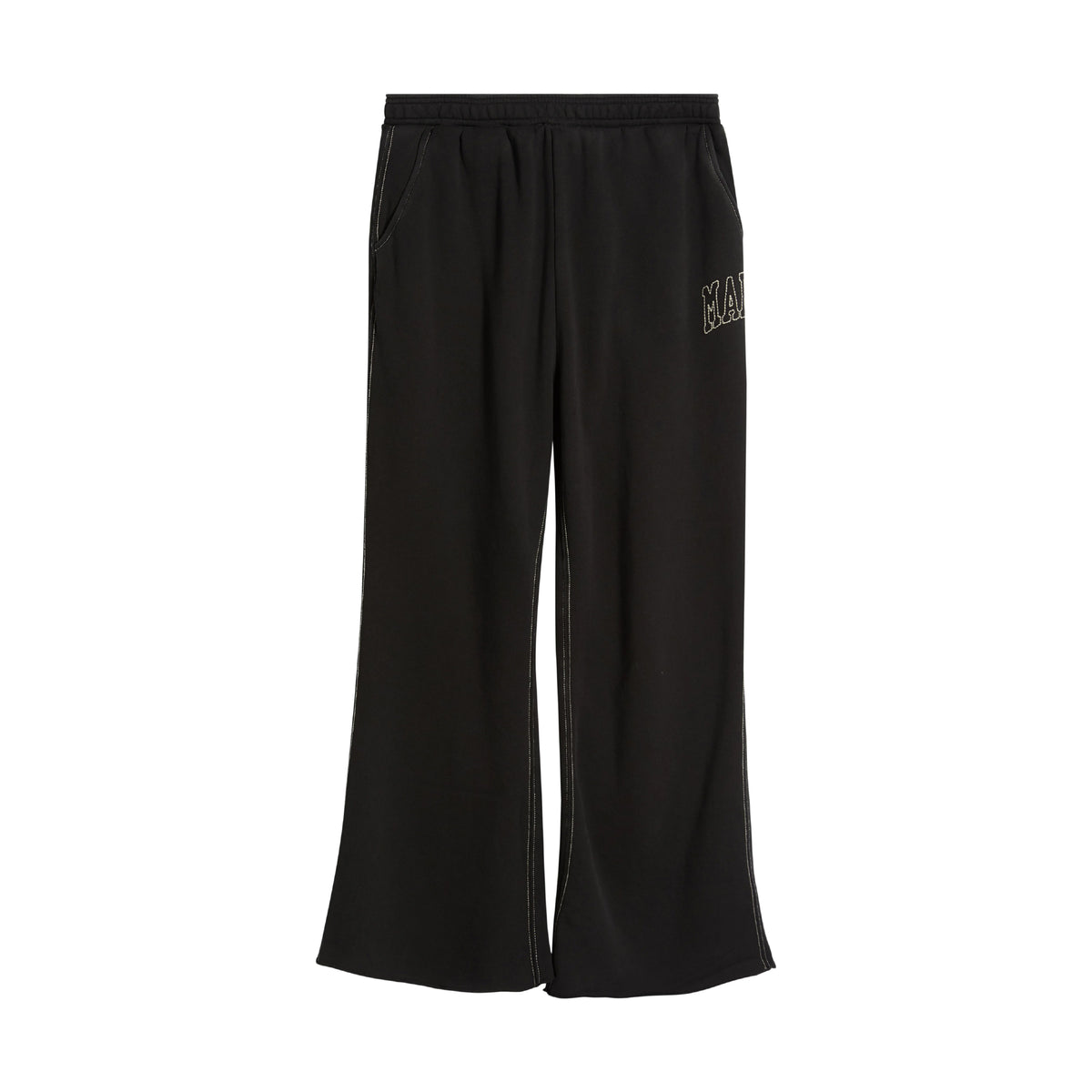 Big Stitch Open Leg Sweatpants (Black)