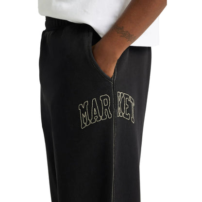 Big Stitch Open Leg Sweatpants (Black)