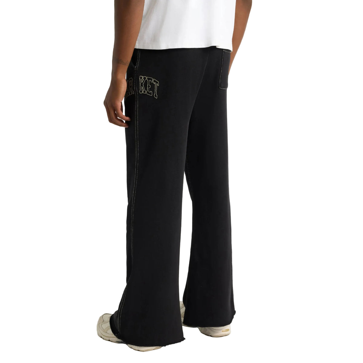 Big Stitch Open Leg Sweatpants (Black)