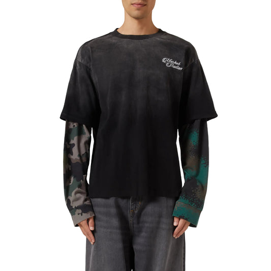 Camo Mix 2Fer Long Sleeve Tee (Black/Camo)