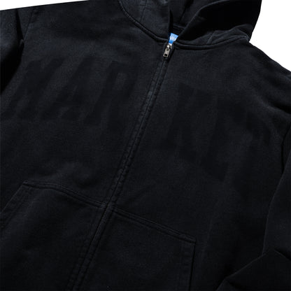 Shadow Arc Full Zip Hoodie (Washed Black)