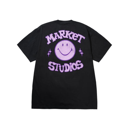 Smiley Old School Tee (Washed Black)