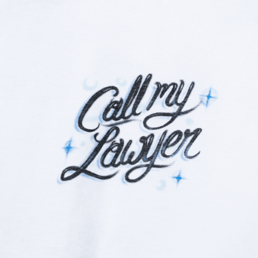 Airbrush Call My Lawyer Tee (White)