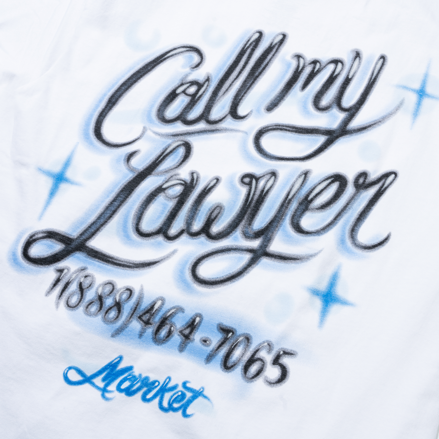 Airbrush Call My Lawyer Tee (White)