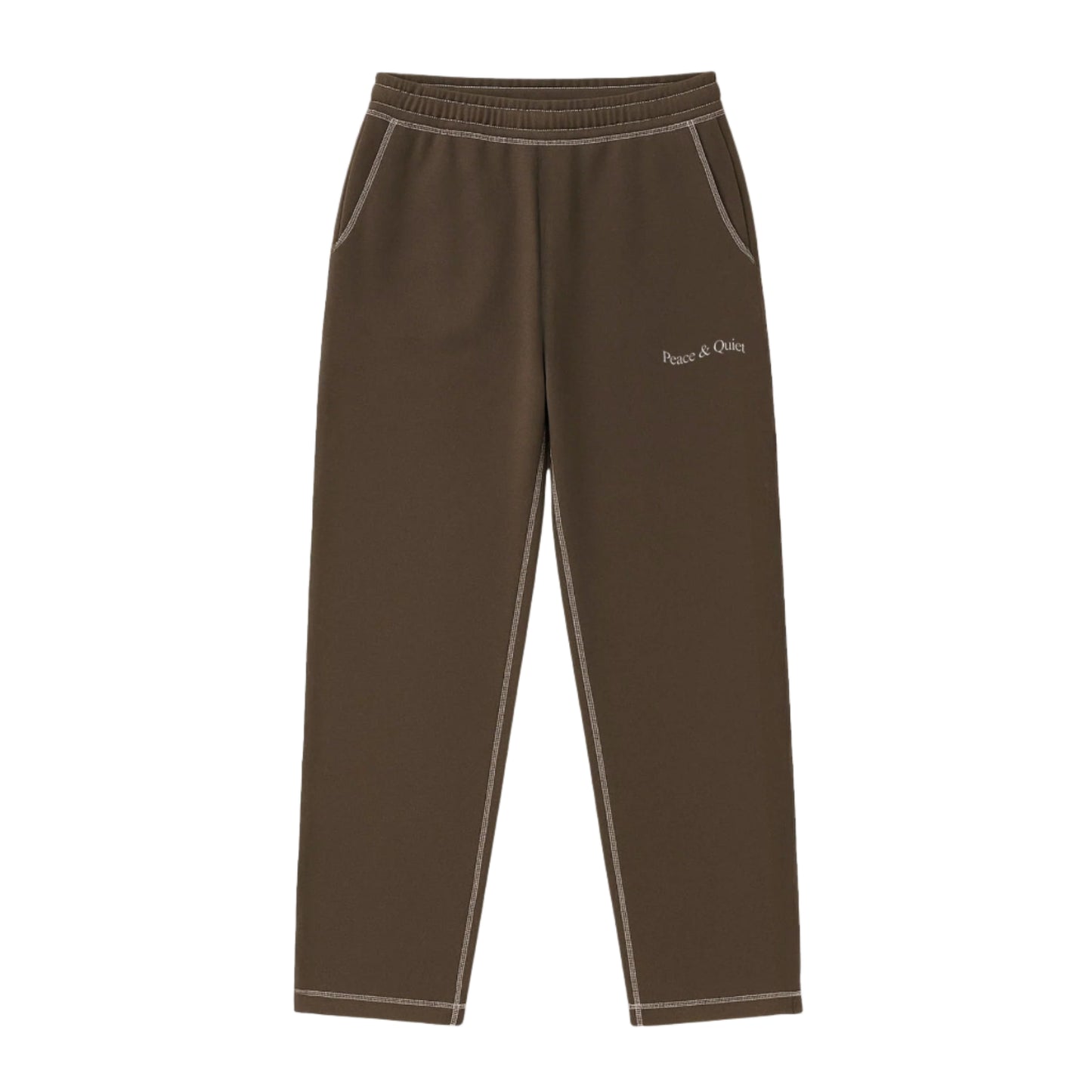 Wordmark Reverse Stitched Sweatpants (Brown)