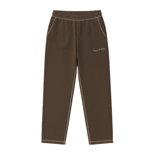 Wordmark Reverse Stitched Sweatpants (Brown)