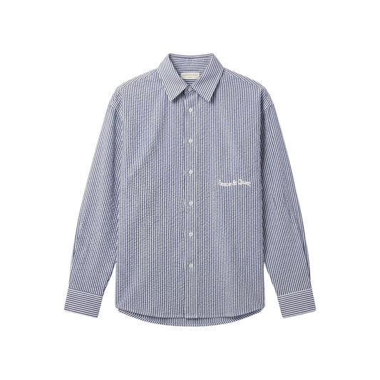Wordmark Button Up (Navy)