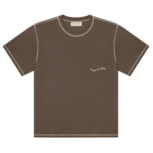 Wordmark Reverse Stitched Tee (Brown)