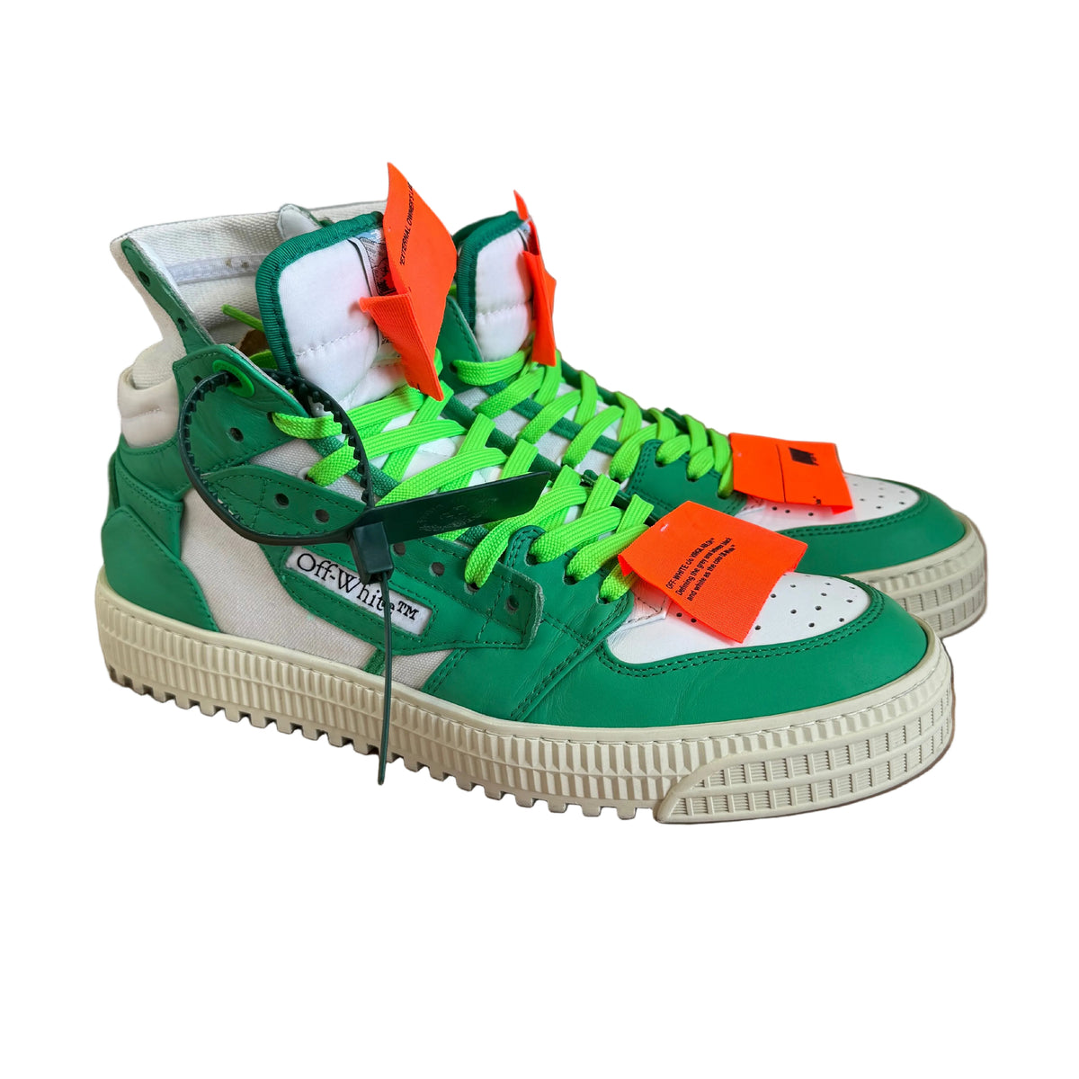 Off-White Court 3.0 High “White/Green” (De Uso)