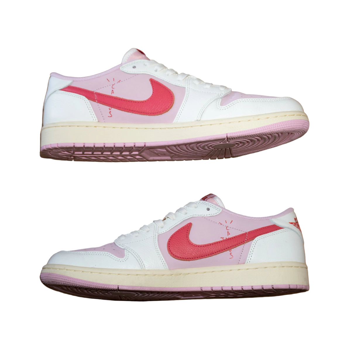 Jordan 1 Low OG x Travis Scott “Tropical Pink” (De Uso)