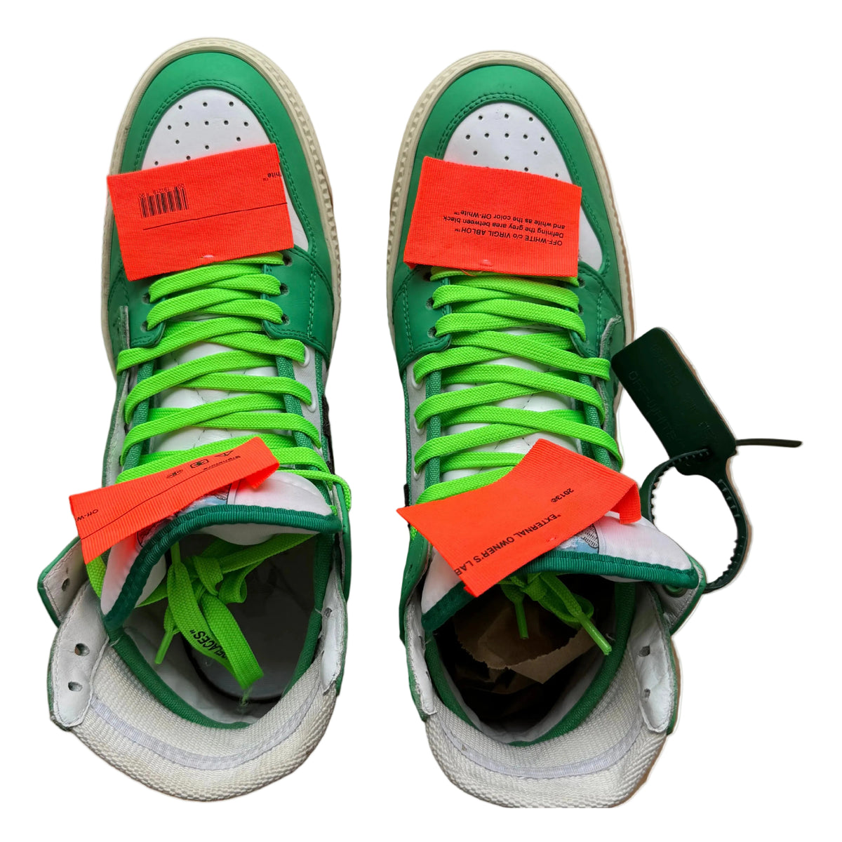 Off-White Court 3.0 High “White/Green” (De Uso)