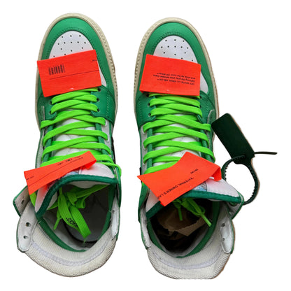 Off-White Court 3.0 High “White/Green” (De Uso)
