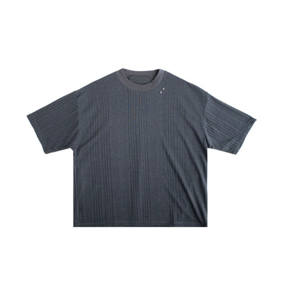 Knit Stripe Tee (Charcoal)