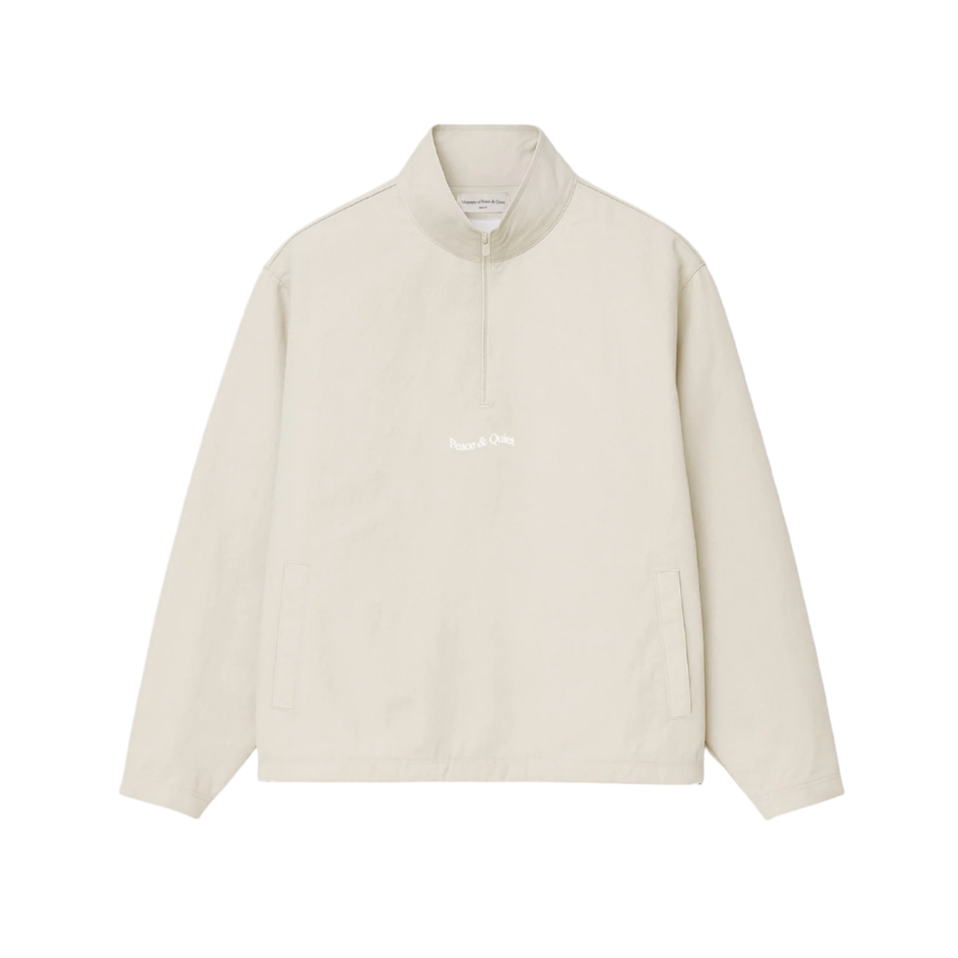 Wordmark Nylon Quarter Zip (Bone)