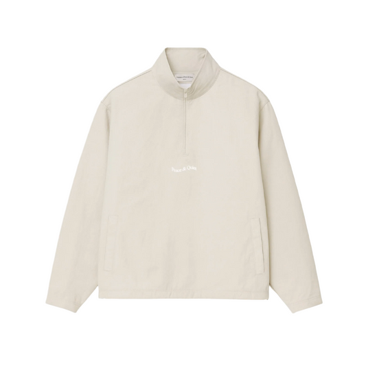 Wordmark Nylon Quarter Zip (Bone)