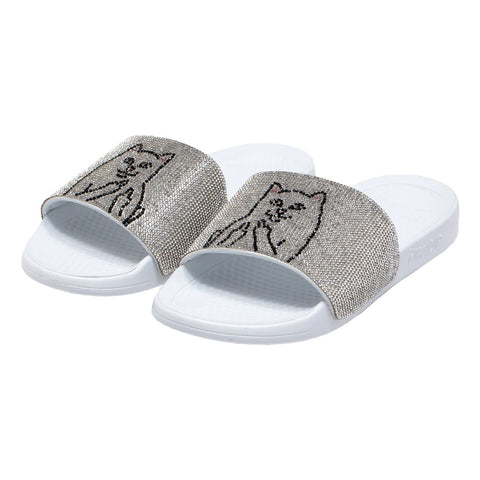 RIPNDIP Lord Nermal Slides "Rhinestone White" (8MX)