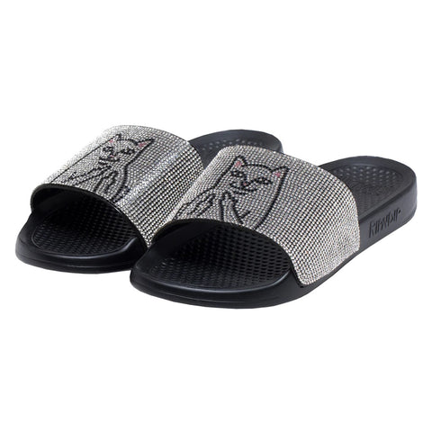 RIPNDIP Lord Nermal Slides "Rhinestone Black" (7MX)