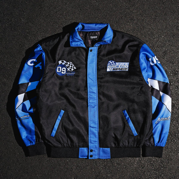 Ripnrace Puffer Jacket (Black/Blue)