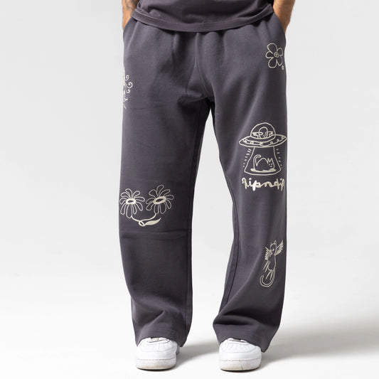 Blonded Straight Leg Sweatpants (Charcoal)