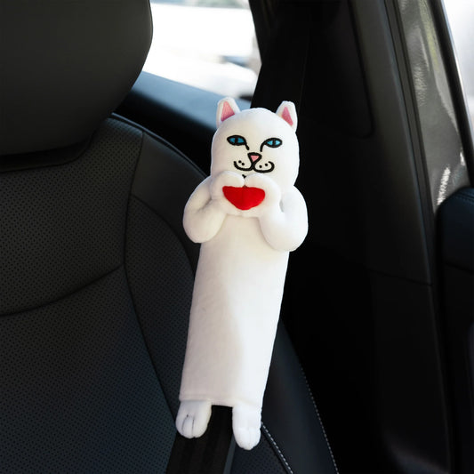 Nermal Loves Seat Belt Cover (White)